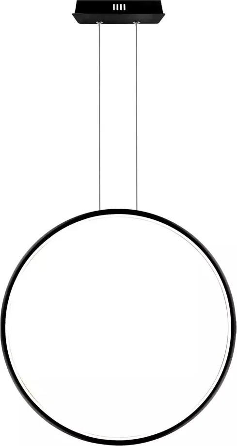 Lampa wisząca pojedyncza Ledowe Okręgi No.1 X In 80 cm 43W czarna