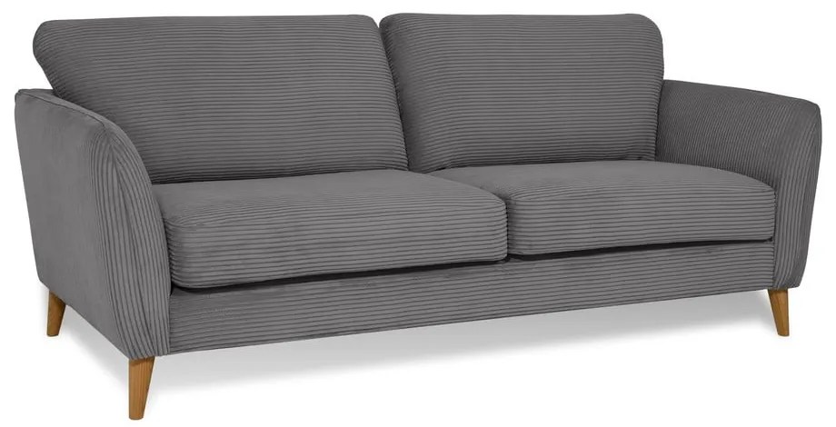 Ciemnoszara sztruksowa sofa 206 cm Paris – Scandic