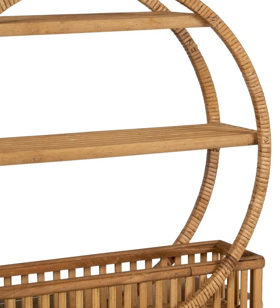 Wielopoziomowa rattanowa półka w naturalnym kolorze 45,5 cm – Ixia