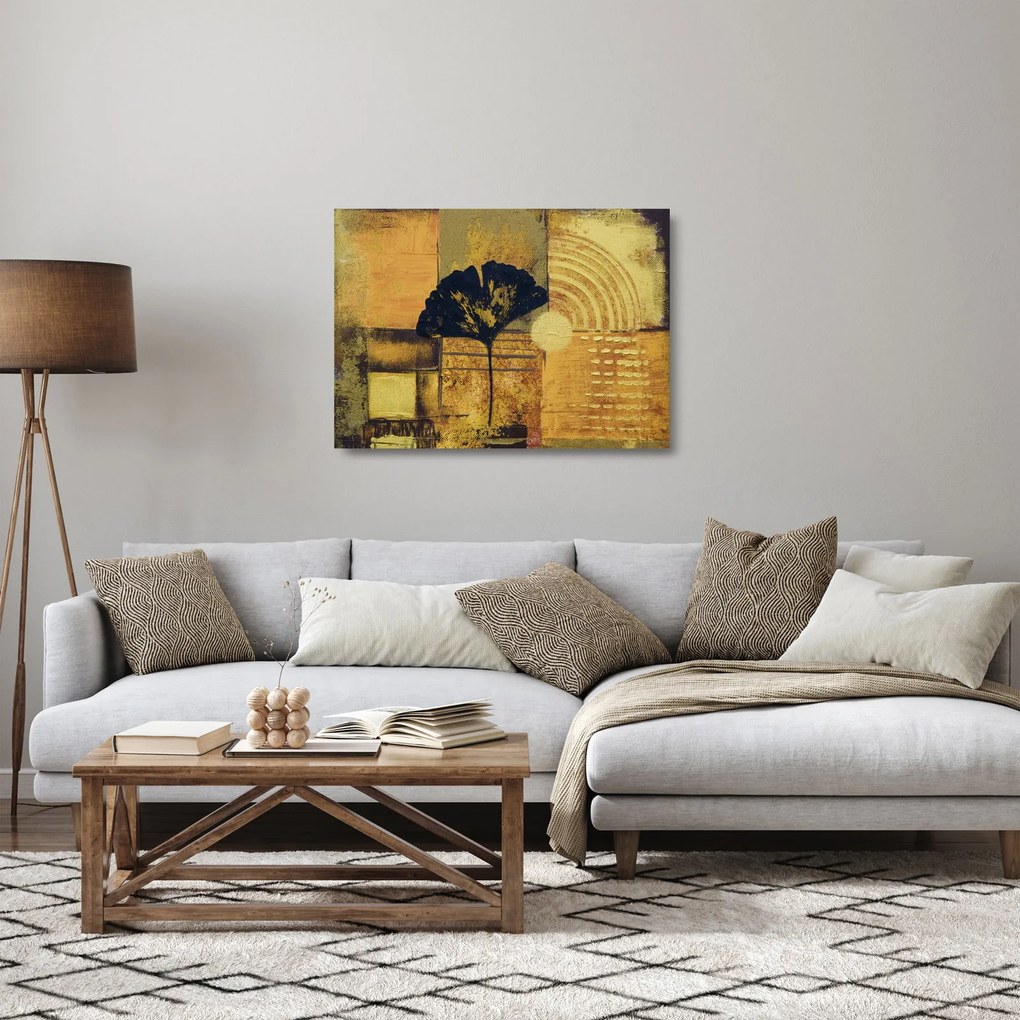 Obraz na szkle - Liść miłorzębu (70x50 cm)
