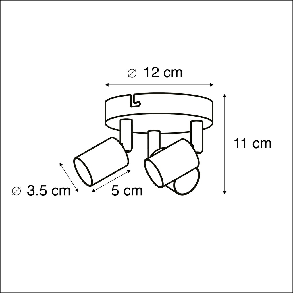 Nowoczesny reflektor biały, regulowany, okrągły, 3-punktowy - Jeany