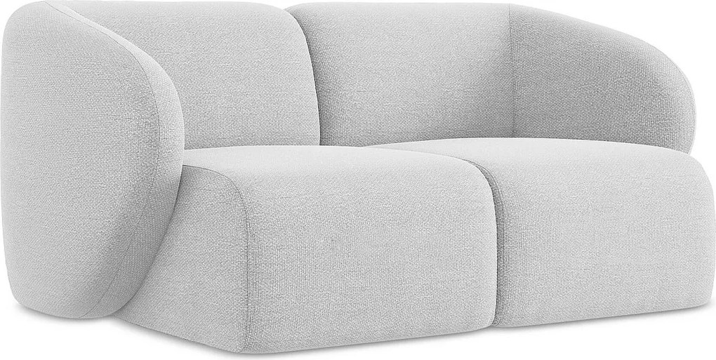 Modułowa sofa 2-osobowa - z tkaniny bouclé - srebrny - LANI