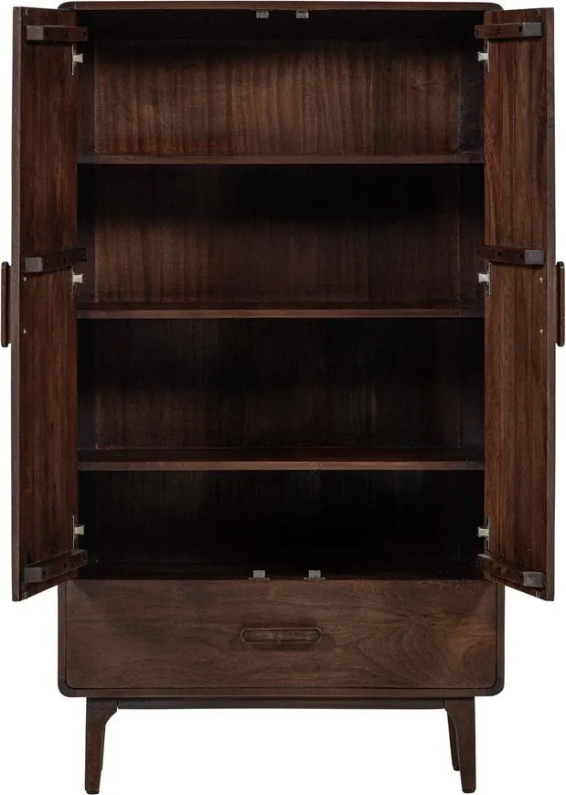 Szafka z litego drewna mango w ciemnym naturalnym kolorze 85x150x35 cm Liya – WOOOD