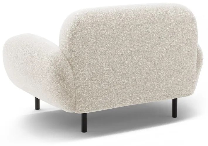 Biały fotel z materiału bouclé Poppy – Micadoni