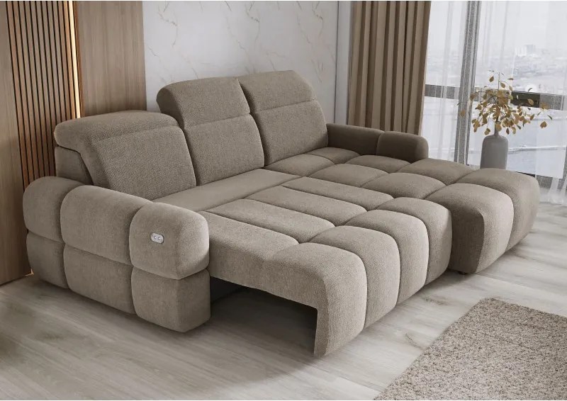 Narożnik MATEO S Wolnostojący Prawostronny Tkanina Memphis 05 kolor Kamelowy WERSAL