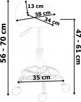 Biały stołek kosmetyczny obrotowy G1-C05