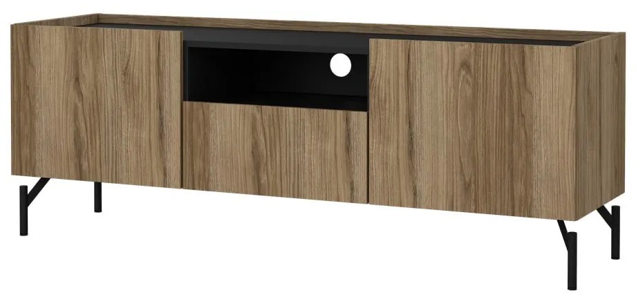 Brązowa szafka pod TV w dekorze dębu 147x54x41 cm Bergen – Tvilum