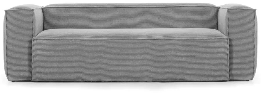 Szara sztruksowa sofa 240 cm Blok – Kave Home