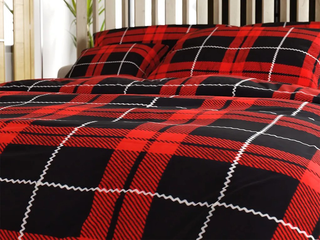 PrzytulneMieszkanie.pl PrzytulneMieszkanie.pl Pościel z mikropluszu ALBURY czerwona Rozmiar pościeli: 70 x 90 cm | 140 x 200 cm