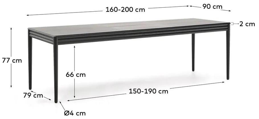 Rozkładany stół z dodatkowym blatem w dekorze dębu 90x160 cm Lenon – Kave Home