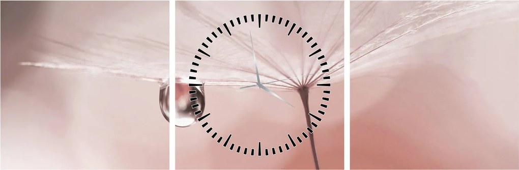 Obraz - Kropla rosy (z zegarem) (90x30 cm)