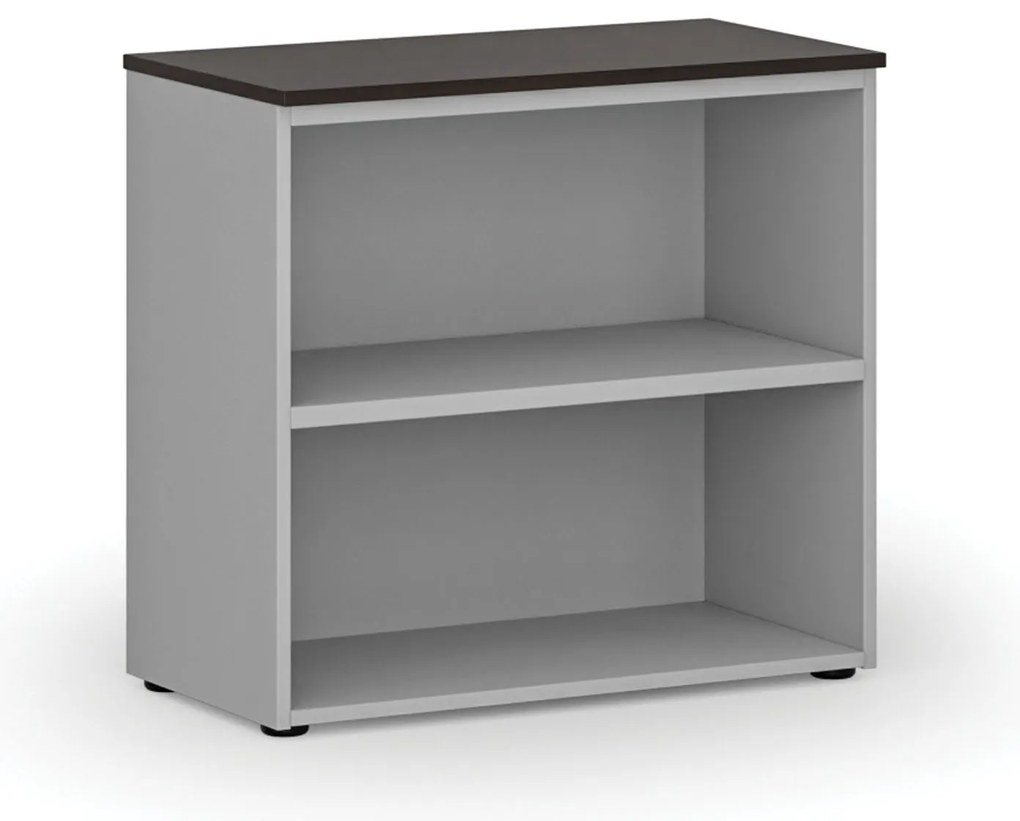 Regał biurowy PRIMO GRAY, 800 x 420 x 740 mm, szary/wenge