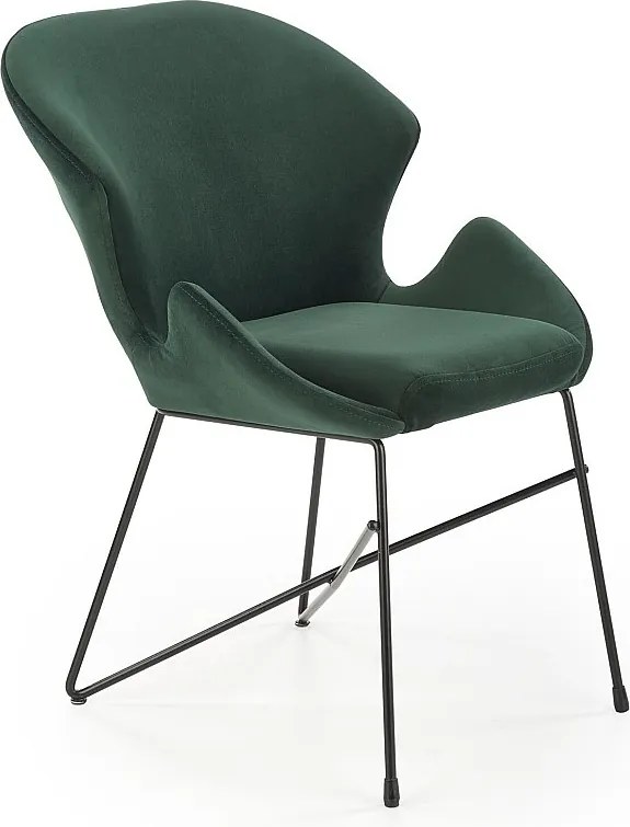 Krzesło tapicerowane K458 VELVET ciemnozielone