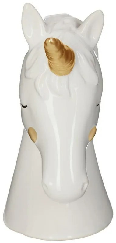 Skarbonka ZŁOTY JEDNOROŻEC 15,5 cm, biała