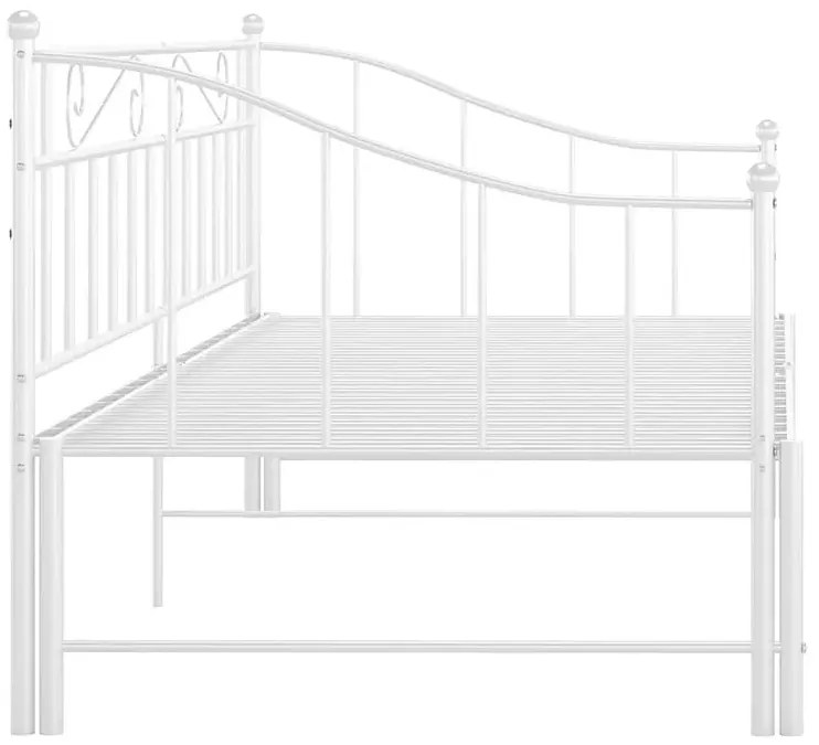 Białe metalowe łóżko rozkładane 90x200 cm - Leoli
