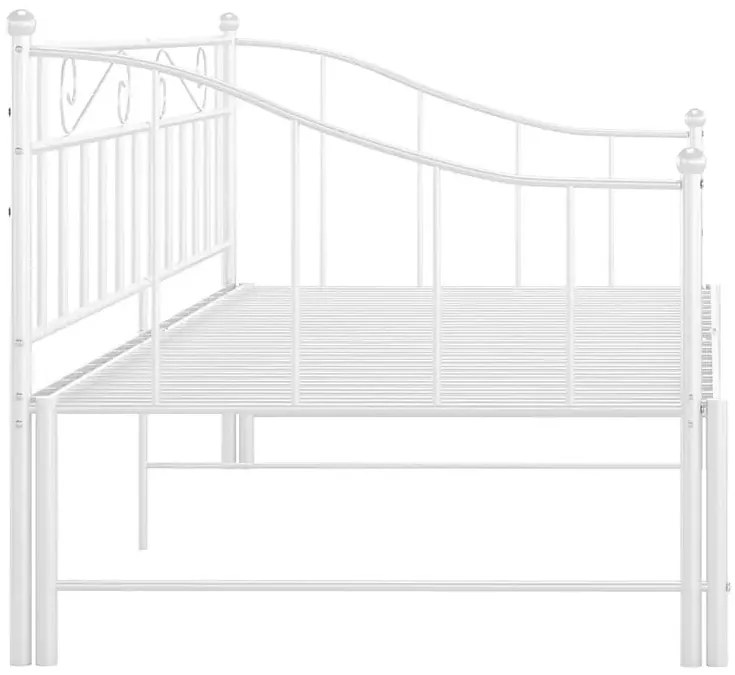 Białe metalowe łóżko rozkładane 90x200 cm P4-A48