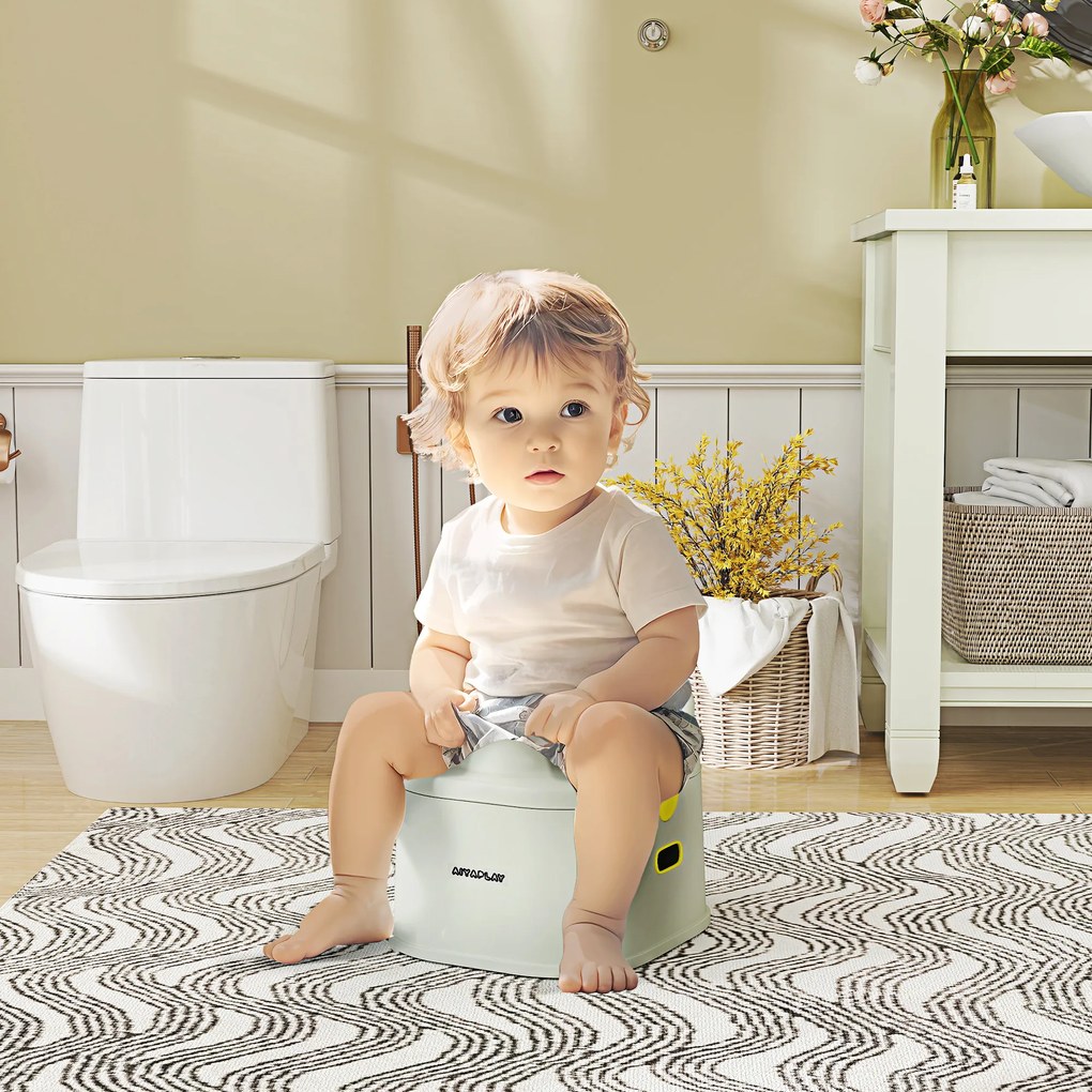 AIYAPLAY Nocnik dla dzieci 3-w-1, zdejmowany nakładka, siedzisko z ekoskóry, do 50 kg, Szary