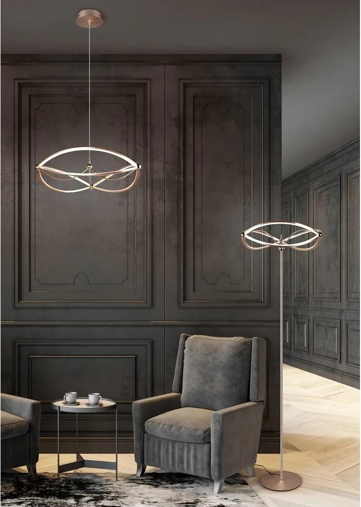 Lampa wisząca LED ze ściemniaczem w kolorze mosiądzu Charivari – Trio