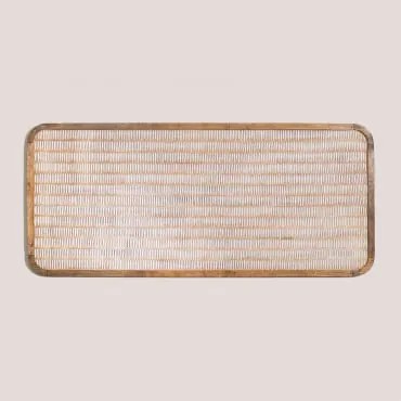 Zagłówek Do Łóżka 150 Cm Z Drewna Mango Yulara Naturalny - Biała & 150 Cm - Sklum