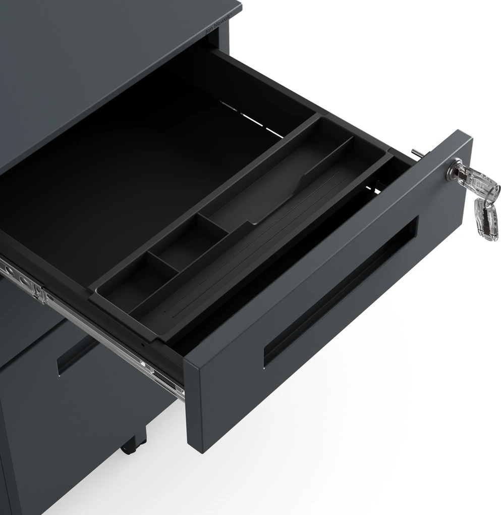 Kontenerek pod biurko antracytowy, 390x600x500 mm: KATE