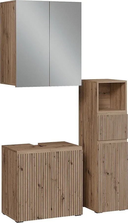 Zestaw mebli łazienkowych 3-częściowy rzemieślnik 60x35x58 takumi