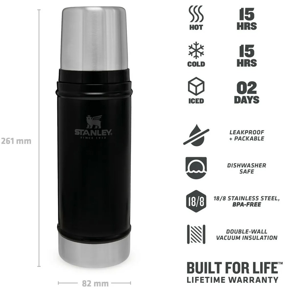 Termos Stanley Legendary Classic 470 ml czarny 470ml czarny matowy, 0,47 l