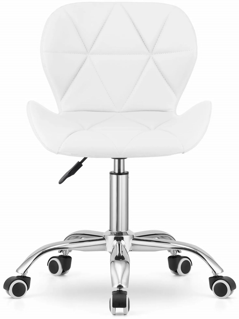 Krzesło biurowe AVOLA z ekoskóry, białe