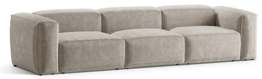 Beżowa sztruksowa sofa 364 cm Bergamo – Cosmopolitan Design