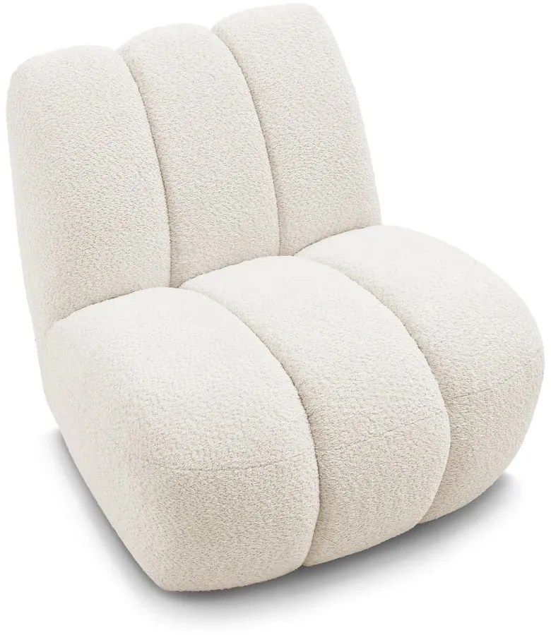 Biały fotel z materiału bouclé Janissaire – Bobochic Paris