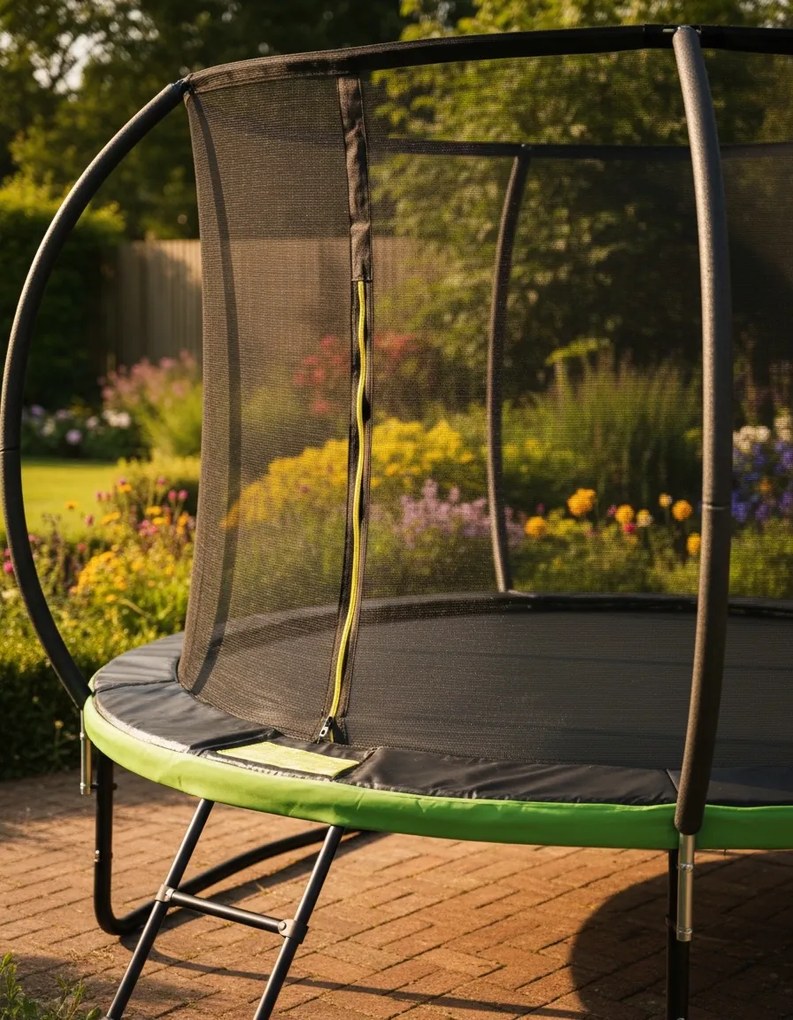 Trampolina ogrodowa dla dzieci Pegie 8FT, 244 cm, z siatką wewnętrzną i drabinką
