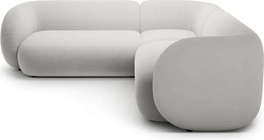 Jasnoszary aksamitny narożnik Kate – Micadoni