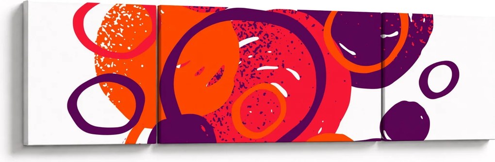 Obraz - Motyw z kółkami w ciepłych kolorach (170x50 cm)
