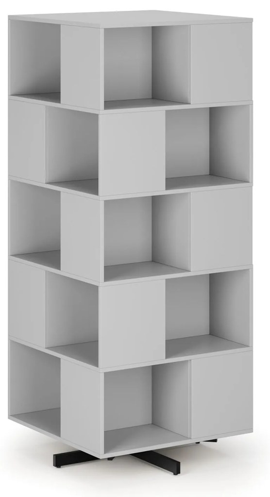Półka obrotowa, 800×800×1932 mm, 4x 5 przedziałów, szara