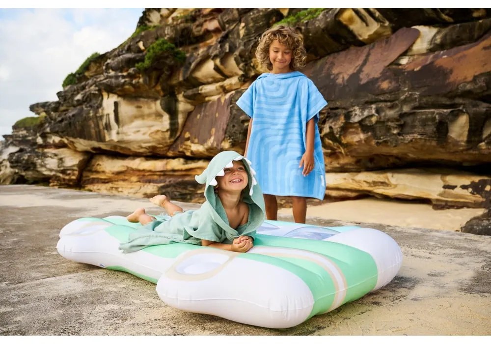 Zielony dziecięcy ręcznik plażowy z kapturem Sunnylife Monster, 3-6 lat