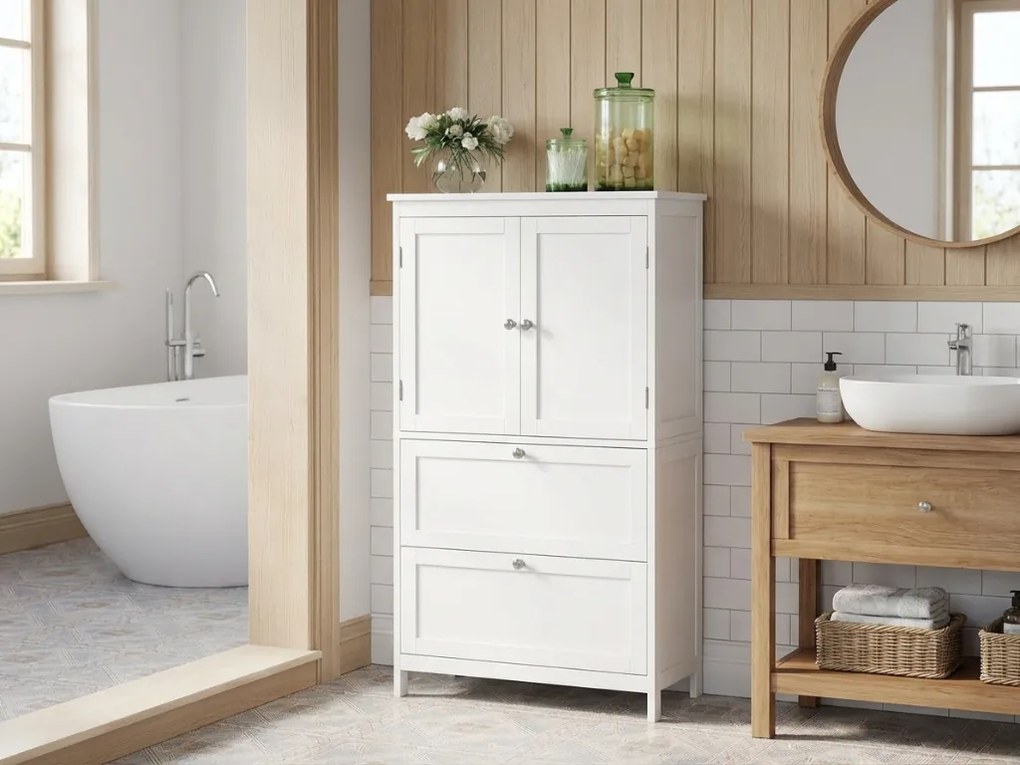 Szafka łazienkowa LAVORANO 110x60 cm, biała