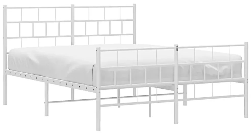 Białe podwójne łóżko z wezgłowiem 160x200 H1-M49