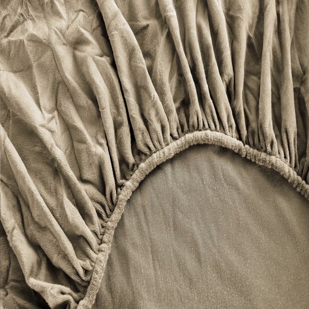 PrzytulneMieszkanie.pl Prześcieradło z mikropluszu SOFT 90x200 cm brązowe