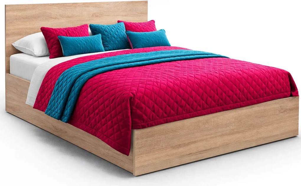 Podwójne Łóżko Z Materacem Dąb Sonoma 160X200 B4-S35