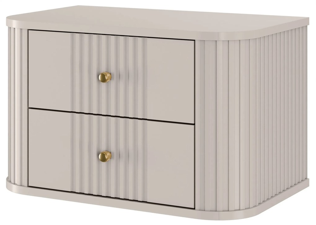 Zestaw szafek nocnych wiszących Vesper 56 cm - kaszmir / złote uchwyty