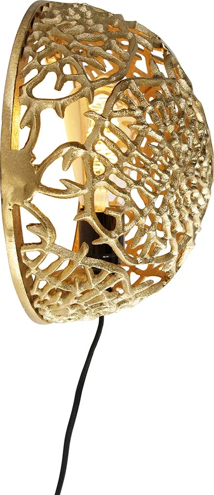 Lampa ścienna w stylu art deco złota - Maro