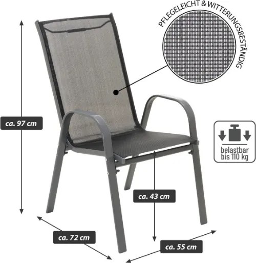 Zestaw 2 krzeseł ogrodowych, do sztaplowania