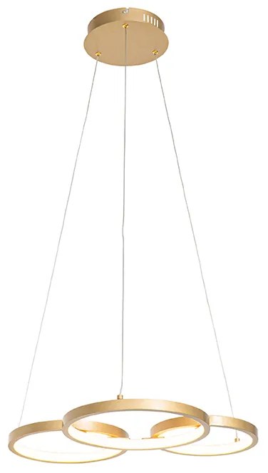 Złota lampa wisząca z diodą LED 3-stopniowy ściemniacz 3-światła - Rondas Nowoczesny Oswietlenie wewnetrzne