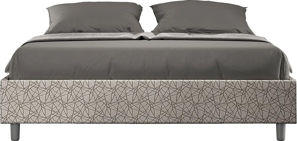 Łóżko wyposażone w stelaż z listwami z pojemnikiem tapicerowane 160x190 tkaniny Era 02 Szary Azelia