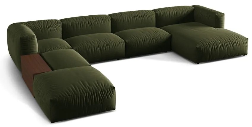 Zielony narożnik modułowy (lewostronny/w kształcie litery U) Martina – Micadoni Home