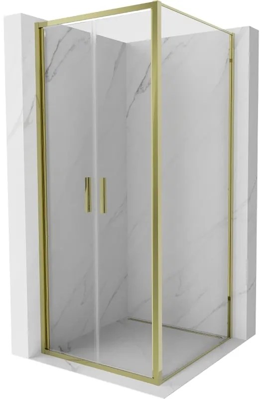 Mexen Exo kabina prysznicowa uchylna 110 x 110 cm, transparent, złota - 814-110-110-50-00