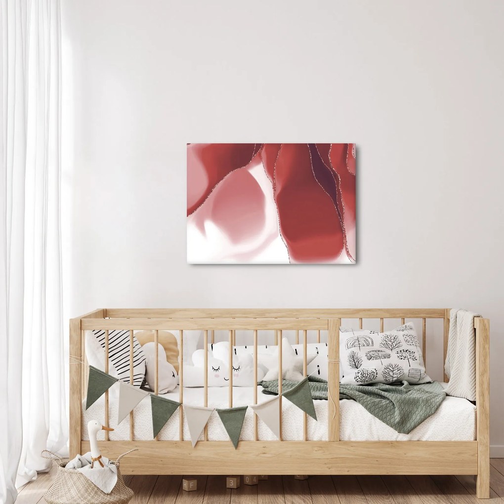 Obraz - Czerwony abstrakcyjny kwiat N⁰3 (70x50 cm)
