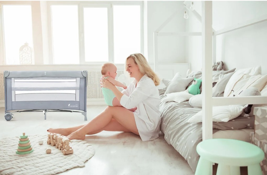 Łóżeczko turystyczne Close To Mommy składane dostawne 2 poziomy + torba