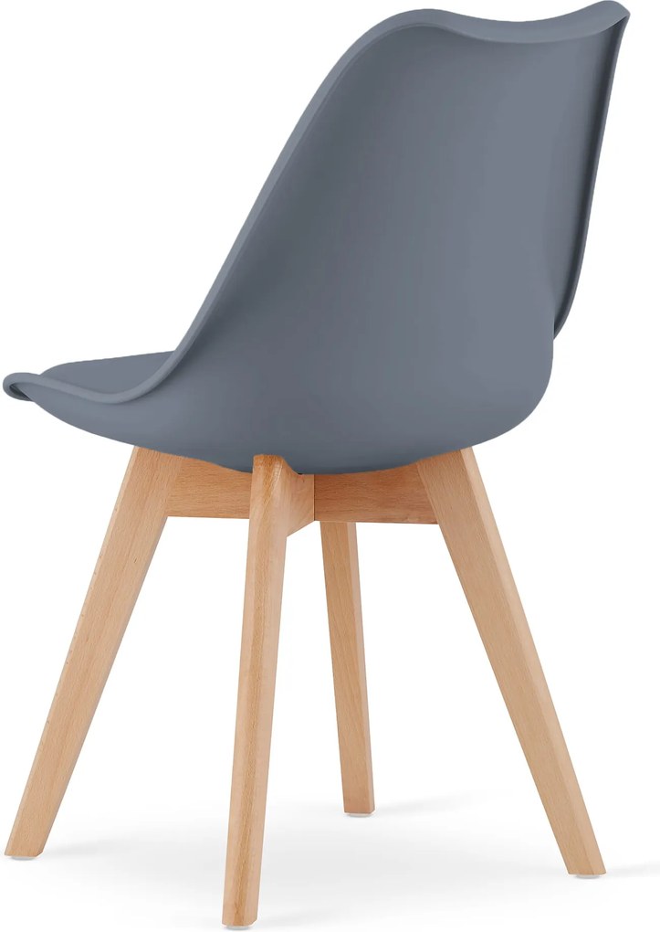 PROMOCJA Ciemnoszare krzesło BALI MARK z bukowymi nogami II gatunek