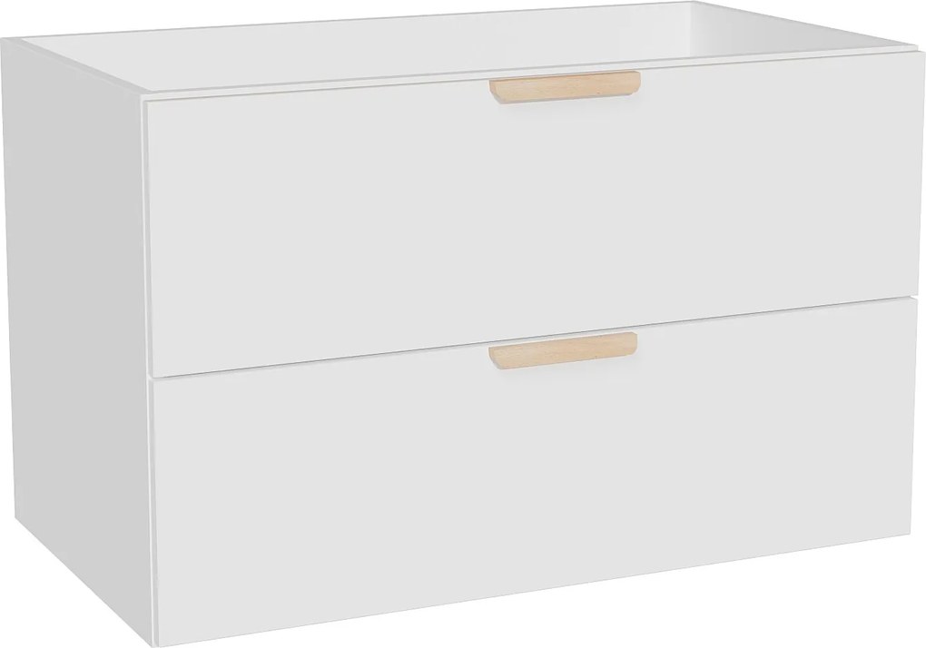 Wisząca szafka podumywalkowa – Biały – S80 cm – AVORELI