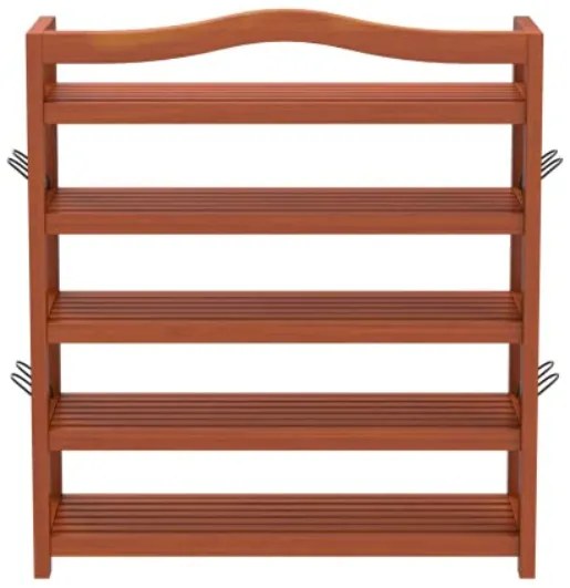 Regał na buty RUSTIC, 5 półek, 75x26x82cm, naturalna brązowa Casaria